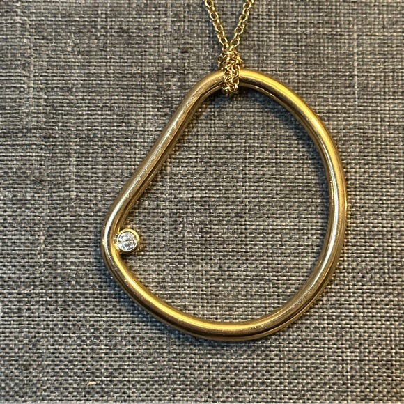 Cole Haan lopsided hoop pendant necklace - Picture 2 of 6